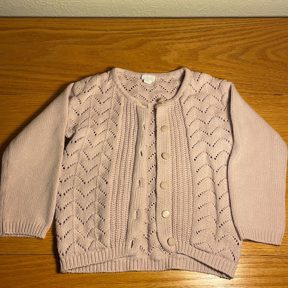 Jamie Kay Light Pink Button Up Cotton Sweater